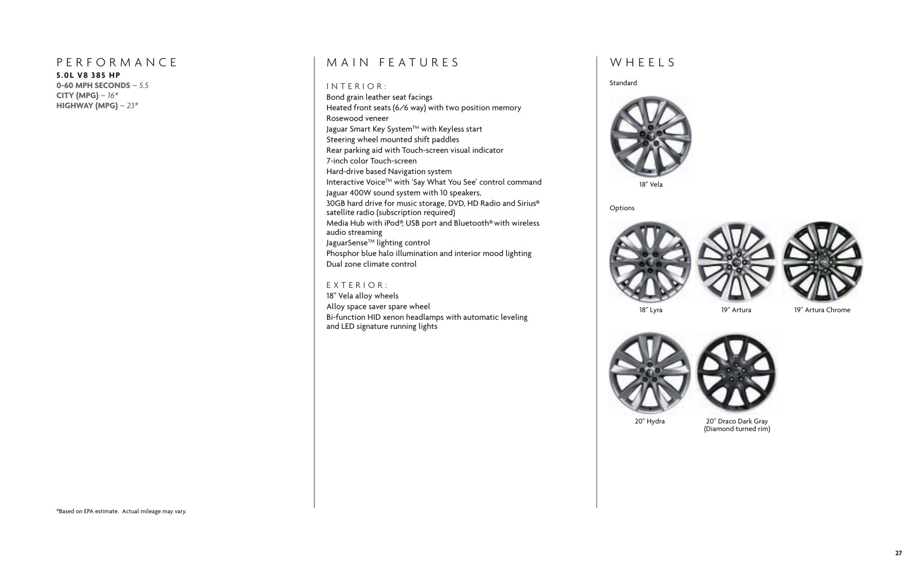 2012 Jaguar XF Brochure Page 12